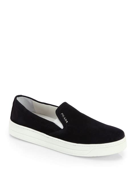 prada womens laceless sneakers|Prada leather sneakers women's.